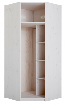 Eckschrank mit Drehtür in whitewash