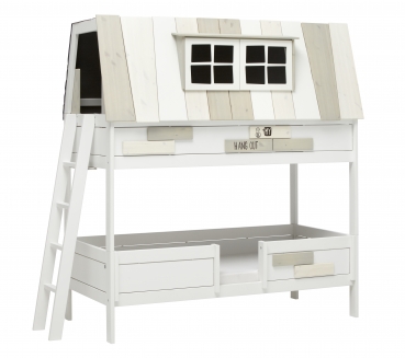 Abenteuerbett My Hangout als Etagenbett in whitewash