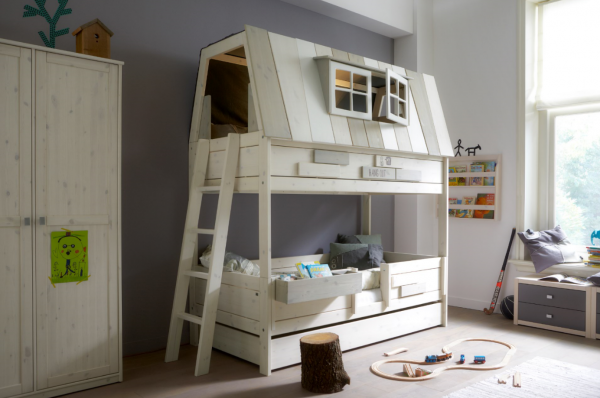 Abenteuerbett My Hangout als Etagenbett in whitewash