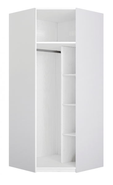 Eckschrank mit Drehtür in weiß